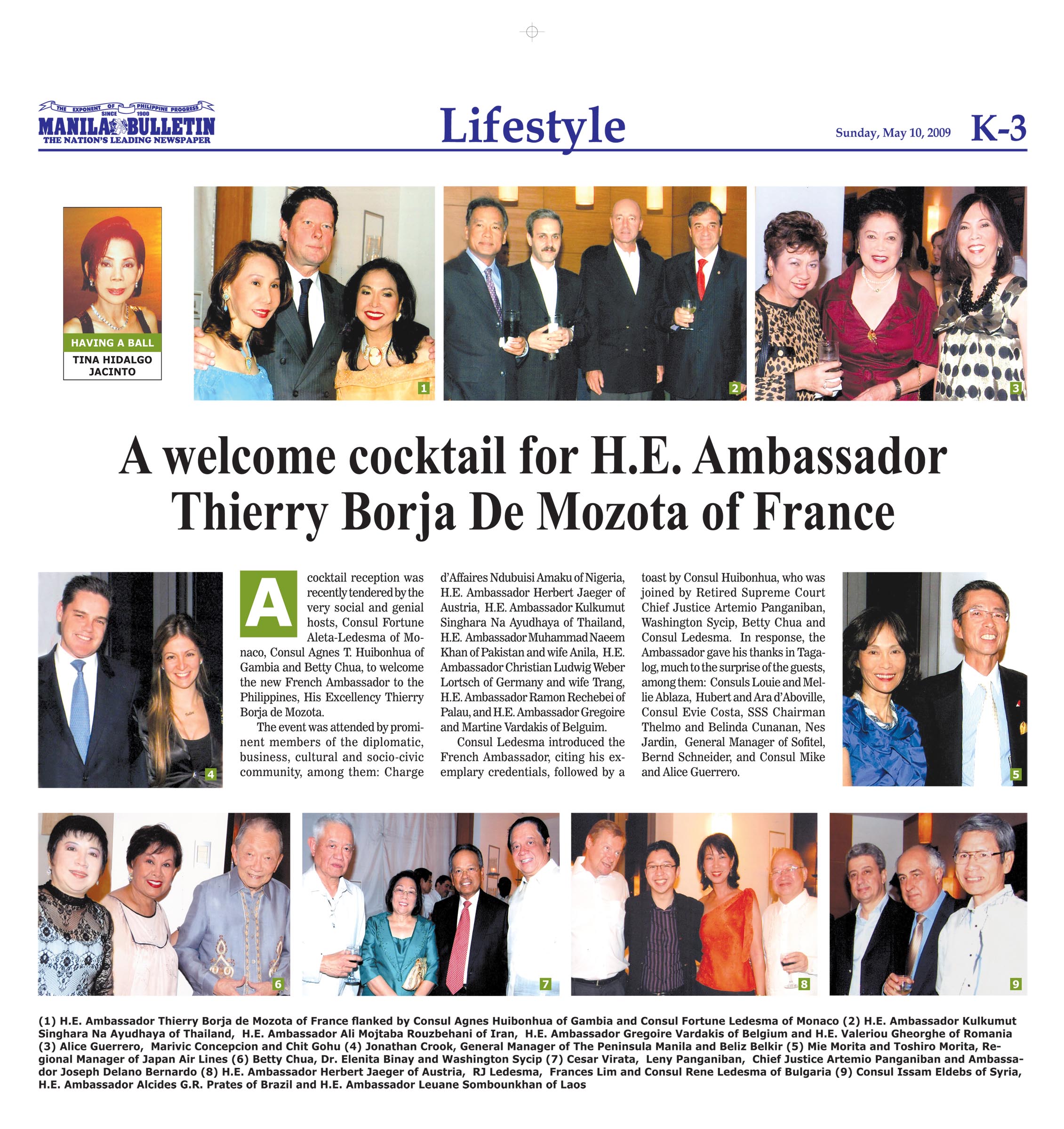A welcome cocktail for H.E. Ambassador Thierry Borja De Mozota of France