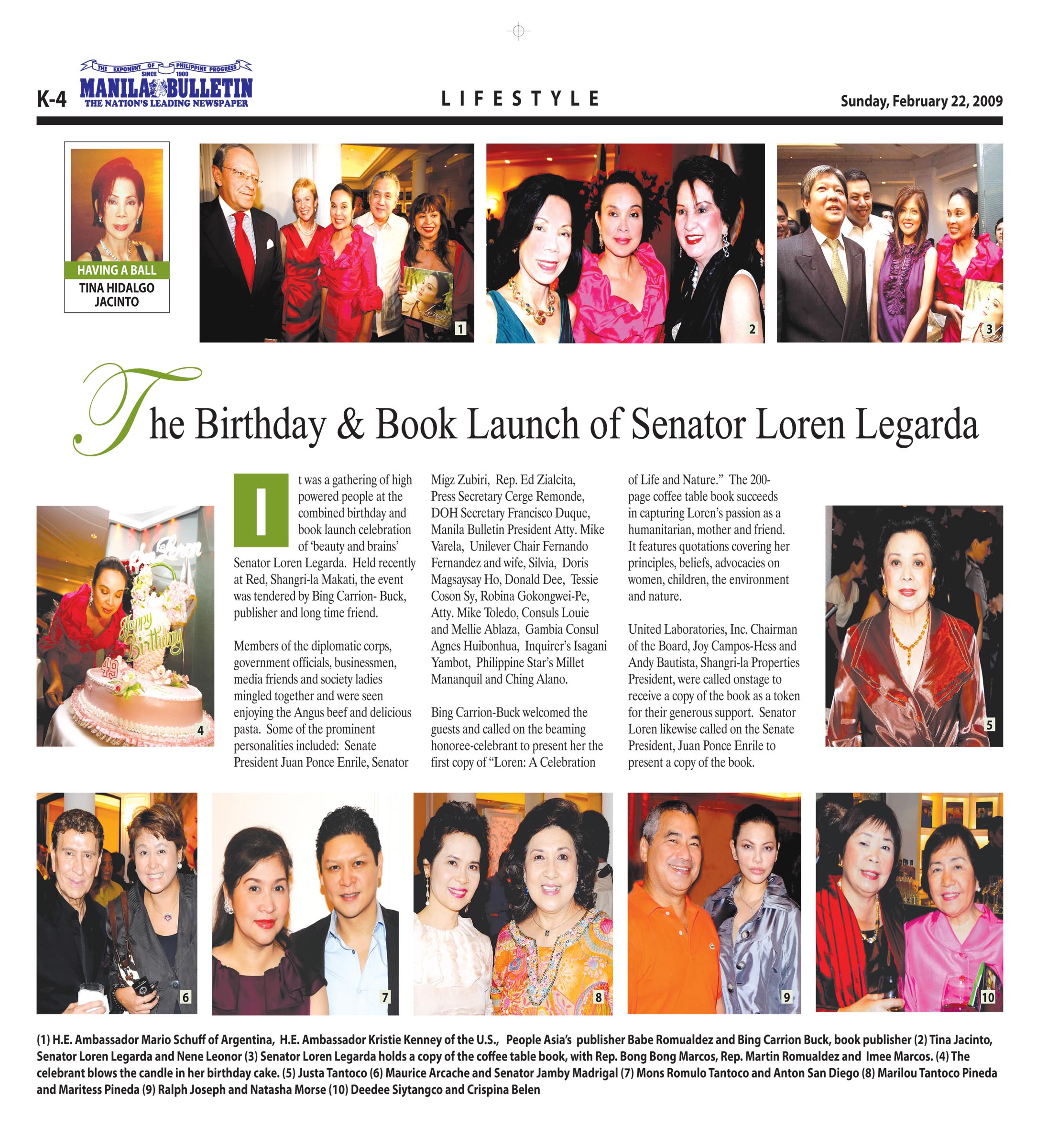 The Birthday & Book Launch of Senator Loren Legarda