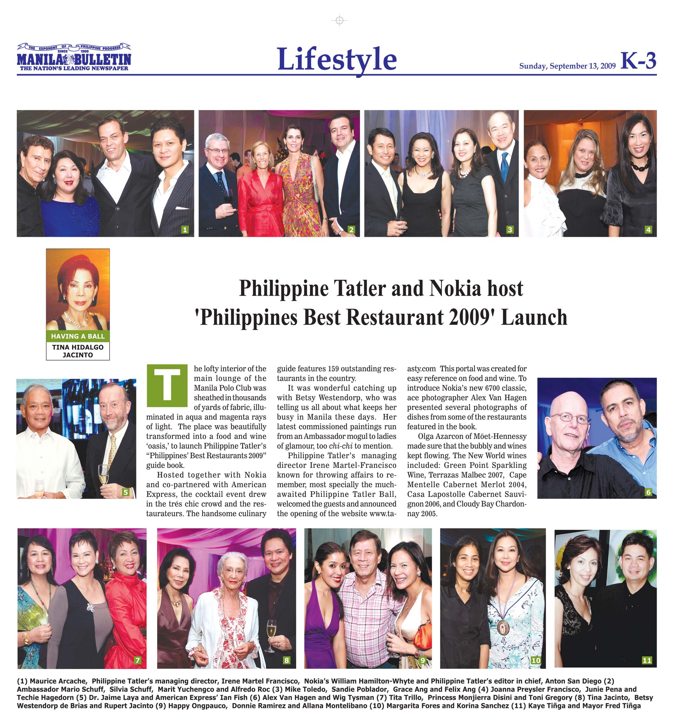 Philippine Tatler and Nokia host Philippines Best Retaurant 2009 Launch