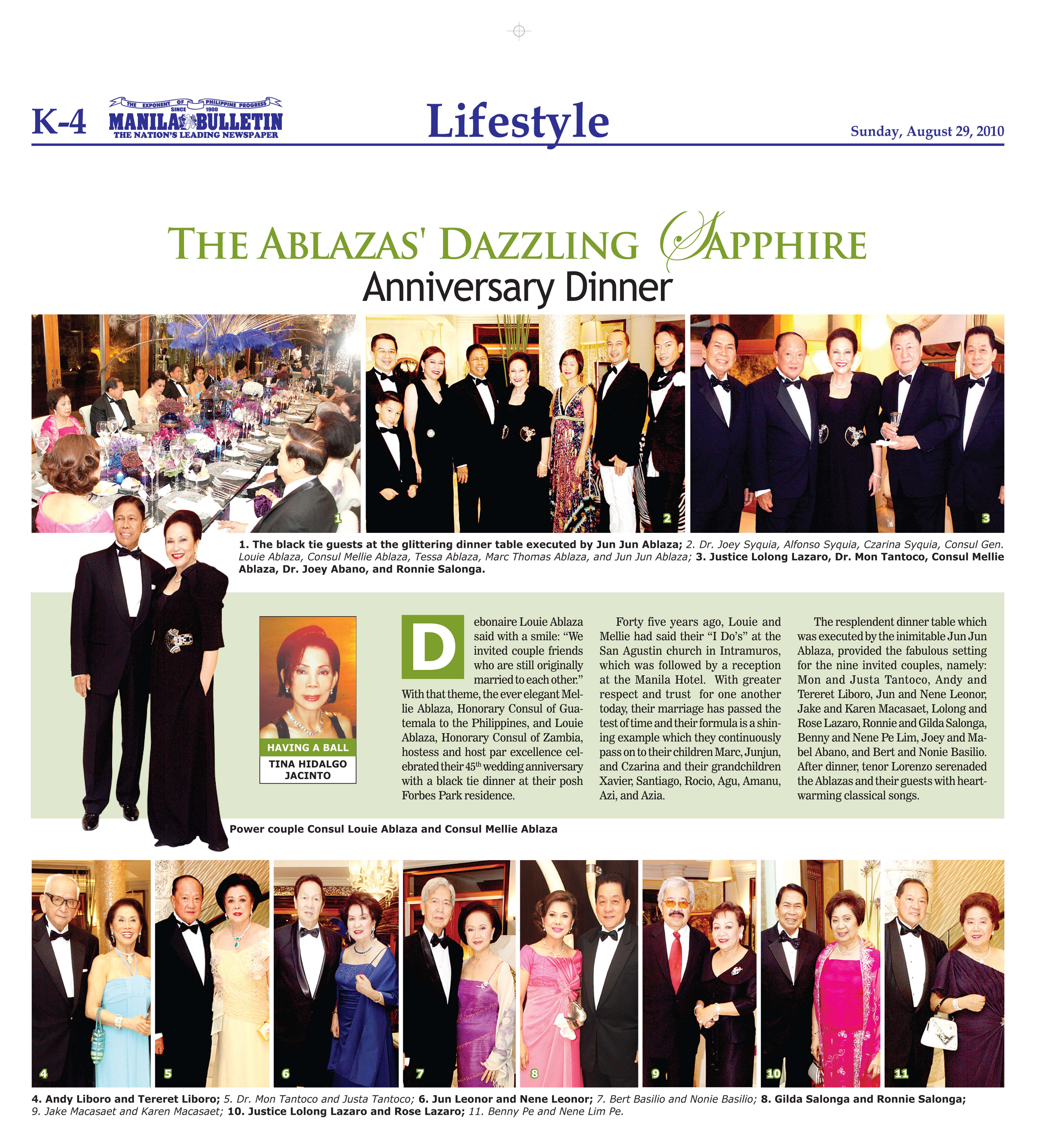 The Ablaza Dazzling Sapphire Anniversary Dinner